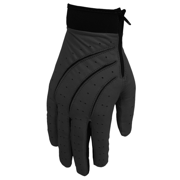 Lambskin Stretch Zip Driving Gloves, Black - NWT